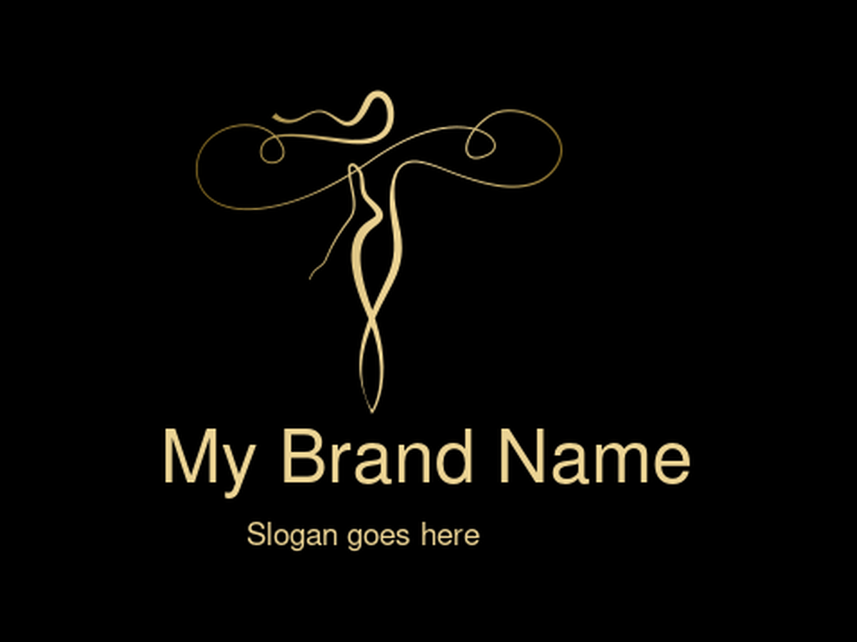 Elegant Golden Abstract Dancer with Swirling Lines Logo Design for Luxury Dance Academies and High-End Performing Arts Events